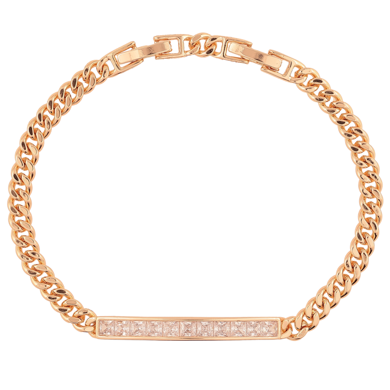 Браслет Xuping M&L Колір 18K «Ланцюжок з доріжкою кристалів довжина з доп.замком 17,19.5см х 4мм фото №1