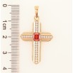 Кулон Xuping Позолота 18K Хрест з цирконієм і червоним кристалом для ланцюжка до 6мм фото №2