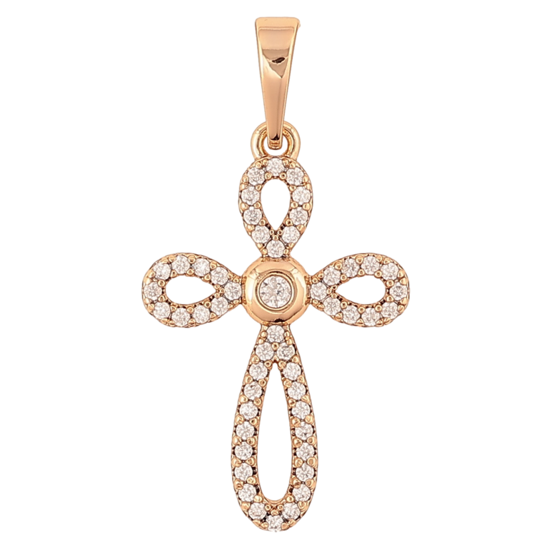 Кулон Xuping Позолота 18K Крест с цирконием для цепочки до 6мм фото №2 Кулон Xuping Позолота 18K Крест с цирконием для цепочки до 6мм фото №2