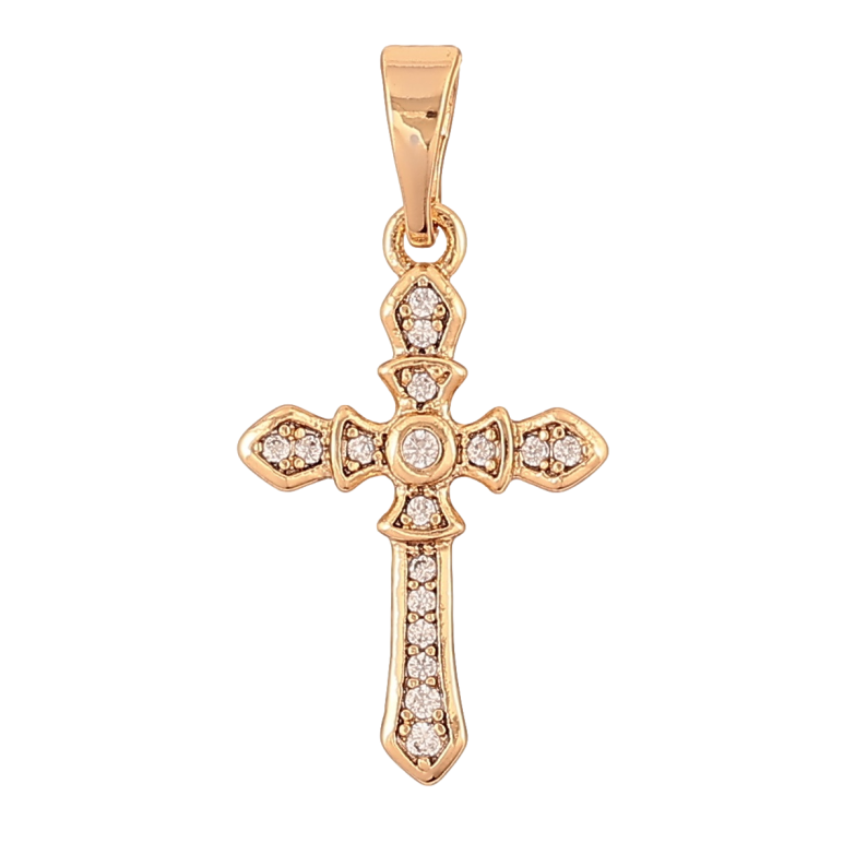 Кулон Xuping Позолота 18K Хрест з цирконієм для ланцюжка до 5мм фото №1 Кулон Xuping Позолота 18K Хрест з цирконієм для ланцюжка до 5мм фото №1