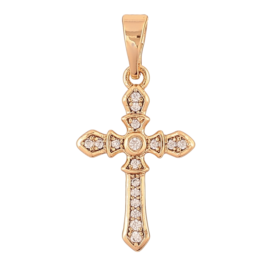 Кулон Xuping Позолота 18K Крест с цирконием для цепочки до 5мм фото №1 Кулон Xuping Позолота 18K Крест с цирконием для цепочки до 5мм фото №1