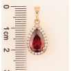 Кулон Xuping Позолота 18K Красная кристальная капелька в обрамлении циркония для цепочки до 5мм фото №2
