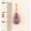 Кулон Xuping Позолота 18K Сиреневая кристальная капелька в обрамлении циркония для цепочки до 5мм фото №2