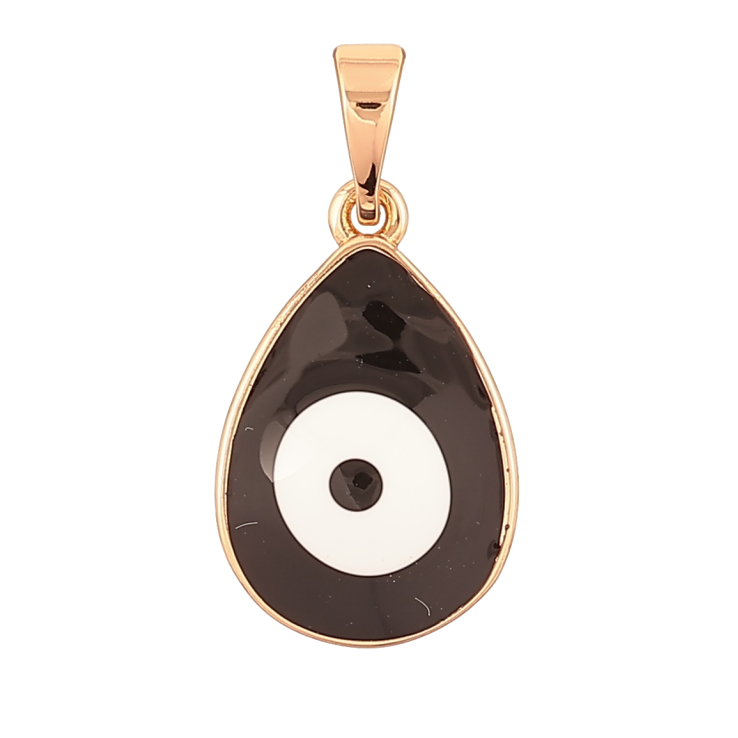 Кулон Xuping Позолота 18K Черно-белая эмалевая капелька-оберег Глаз Фатимы для цепочки до 5мм фото №21