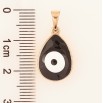 Кулон Xuping Позолота 18K Черно-белая эмалевая капелька-оберег Глаз Фатимы для цепочки до 5мм фото №2