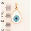 Кулон Xuping Позолота 18K Бело-голубая эмалевая капелька-оберег Глаз Фатимы для цепочки до 5мм фото №2
