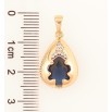 Кулон Xuping Позолота 18K Капелька с синим кристаллом для цепочки до 6мм фото №2