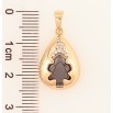 Кулон Xuping Позолота 18K Капелька с черным кристаллом для цепочки до 6мм фото №2