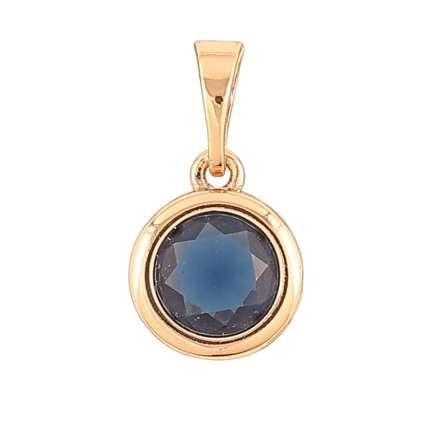 Кулон Xuping Позолота 18K «Синій кристал, ø 6мм» для ланцюжка до 5мм фото №1
