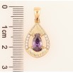 Кулон Xuping Позолота 18K Крапелька з бузковим кристалом і цирконієм для ланцюжка до 5мм фото №2