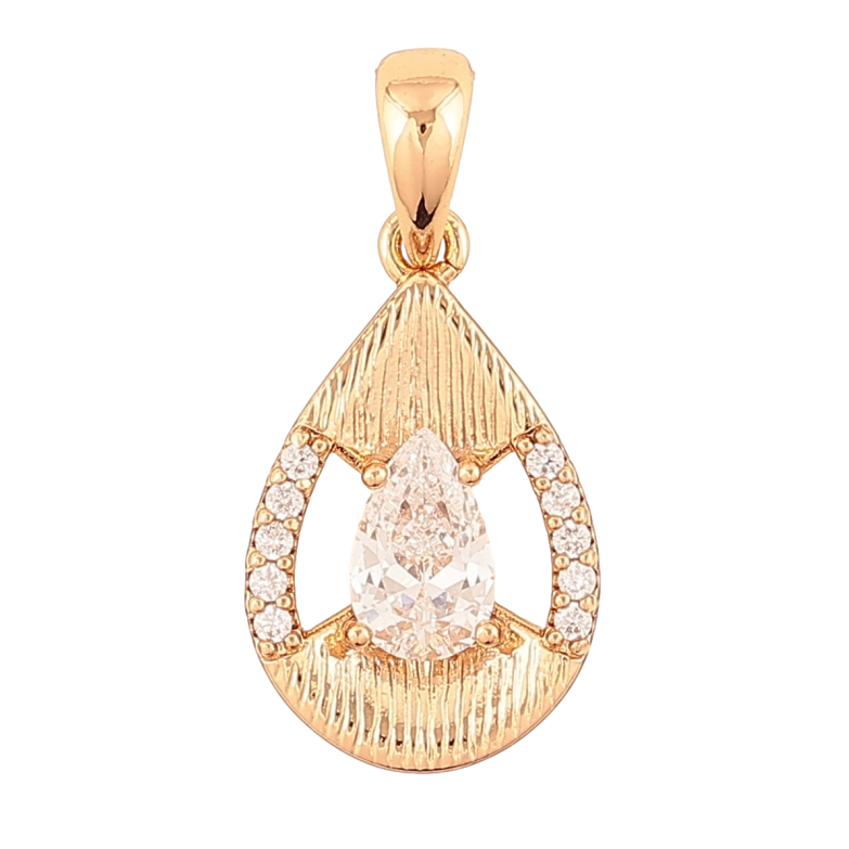 Кулон Xuping Позолота 18K Капелька с цирконием для цепочки до 5мм фото №1