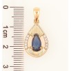 Кулон Xuping Позолота 18K Крапелька з синім кристалом і цирконієм для ланцюжка до 5мм фото №2
