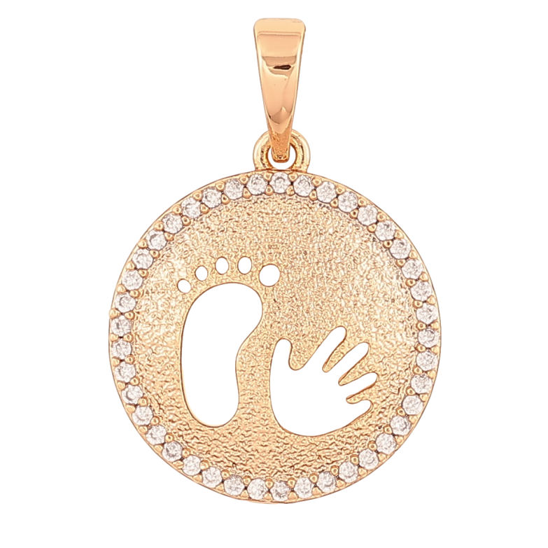 Кулон Xuping Позолота 18K Долонька з ніжкою в колечку цирконію для ланцюжка до 6мм фото №1 Кулон Xuping Позолота 18K Долонька з ніжкою в колечку цирконію для ланцюжка до 6мм фото №1