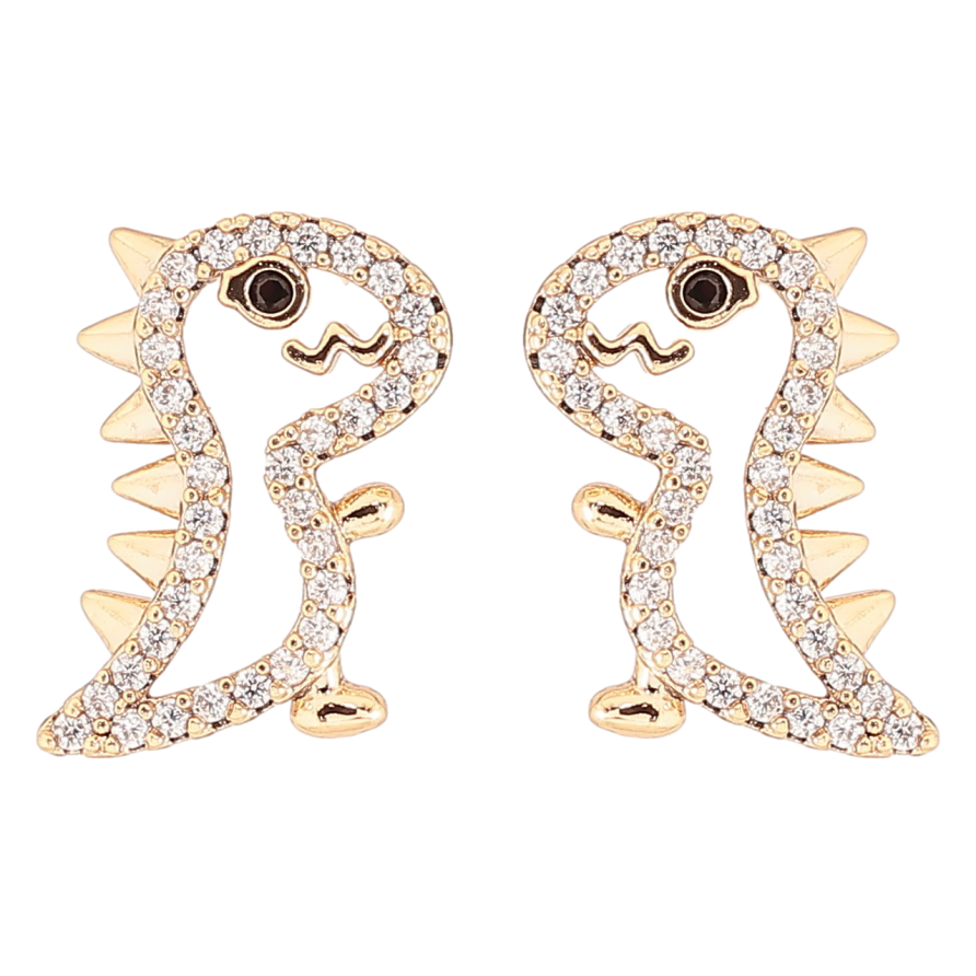 Серьги Xuping Позолота 18K пусеты Динозавры фото №1
