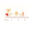 Серьги Xuping Позолота 18K пусеты Эскимо с красно-белой эмалью и цирконием фото №2