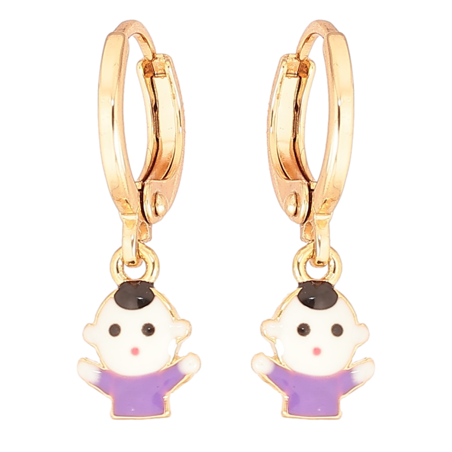 Сережки Xuping Позолота 18K підвіски на колечках «Чоловічки з різнобарвною емаллю» фото №1 Сережки Xuping Позолота 18K підвіски на колечках «Чоловічки з різнобарвною емаллю» фото №1