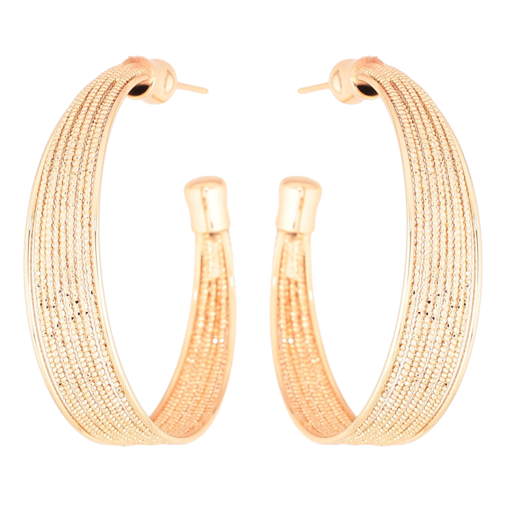 Серьги Xuping Позолота 18K пусеты Широкие дуги фото №19