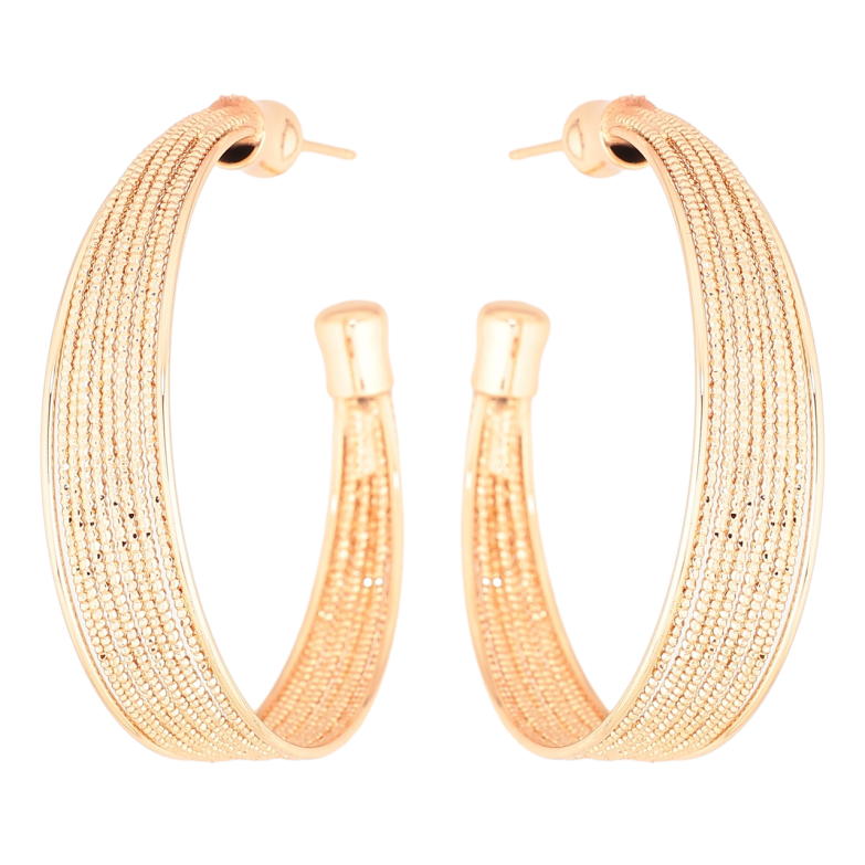 Серьги Xuping Позолота 18K пусеты Широкие дуги фото №1