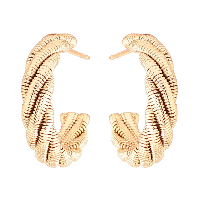 Сережки Xuping Позолота 18K пусети «Декоративні дуги» фото №2