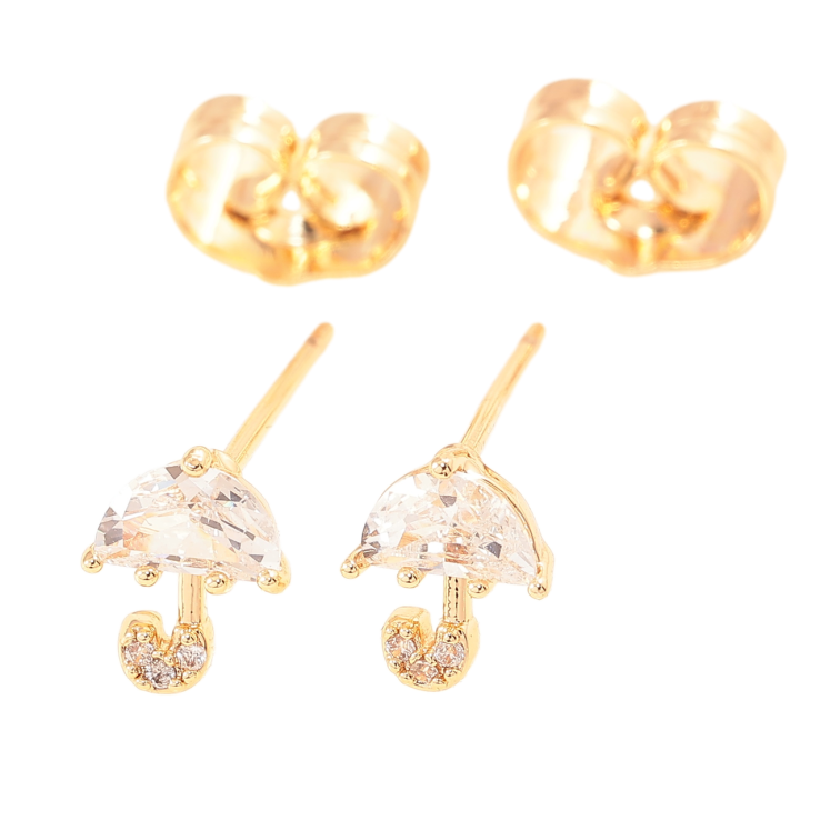 Серьги Xuping Позолота 18K пусеты Кристальные зонтики фото №19