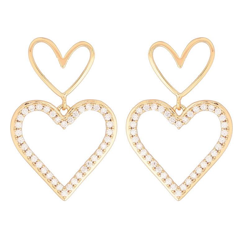 Серьги Xuping Позолота 18K пусеты Сердечки фото №1
