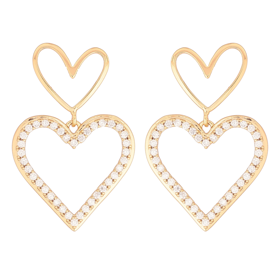 Серьги Xuping Позолота 18K пусеты Сердечки фото №1