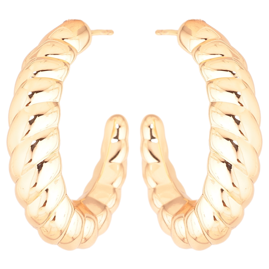 Сережки Xuping Позолота 18K пусети «Об'ємні дуги» фото №1
