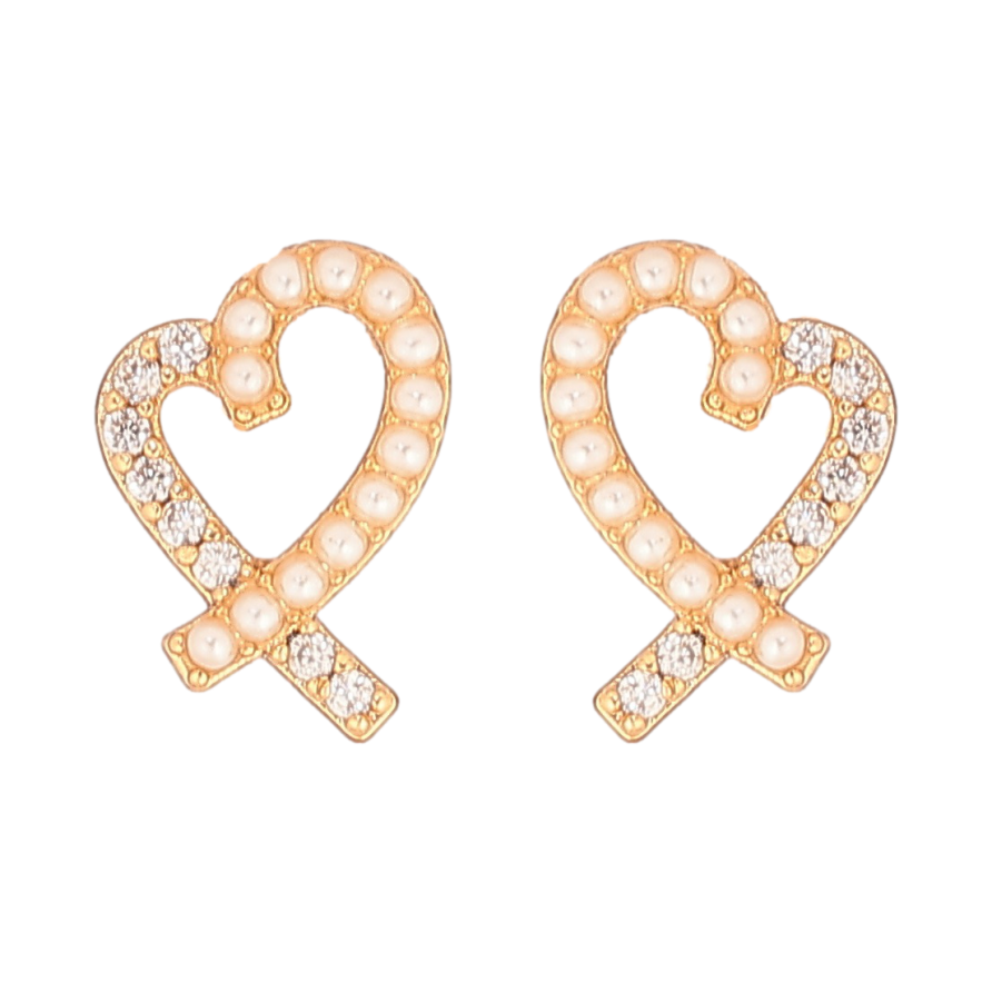 Сережки Xuping Позолота 18K пусети «Сердечка» фото №1