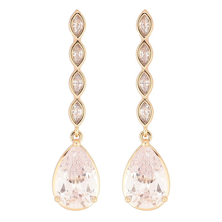 Серьги Xuping Позолота 18K пусеты Кристальные подвески фото №2