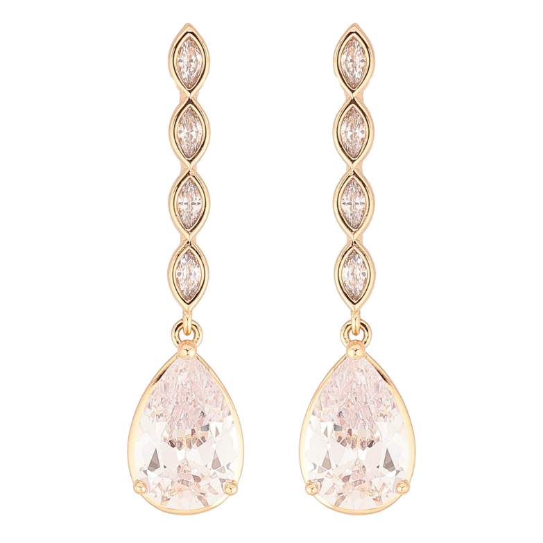 Серьги Xuping Позолота 18K пусеты Кристальные подвески фото №3