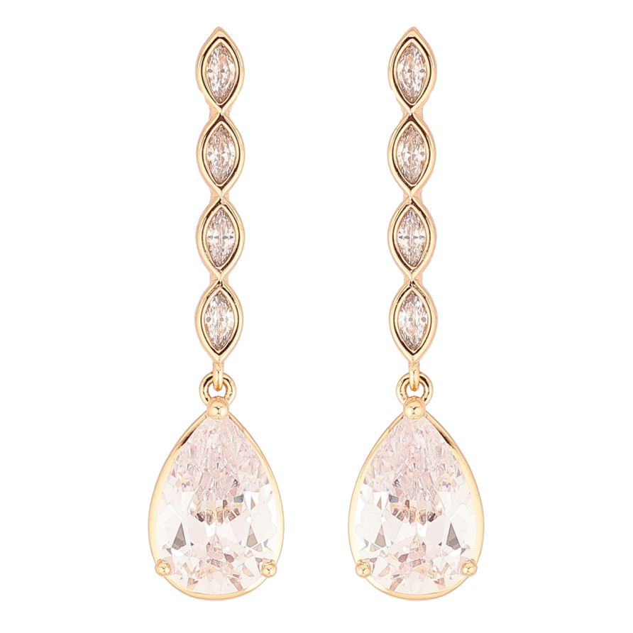 Серьги Xuping Позолота 18K пусеты Кристальные подвески фото №1