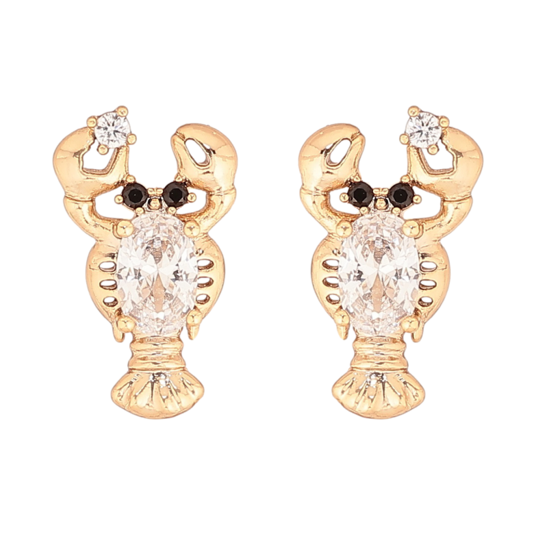 Серьги Xuping Позолота 18K пусеты Раки с кристаллами фото №1