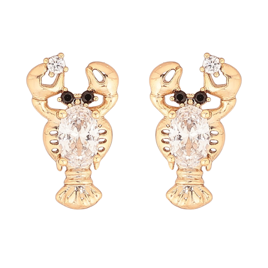 Сережки Xuping Позолота 18K пусети «Раки з кристалами» фото №1