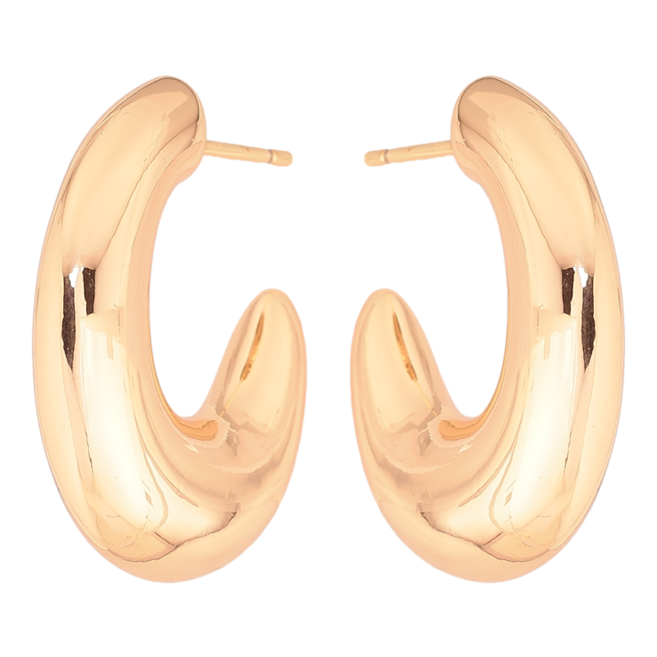 Серьги Xuping Позолота 18K пусеты Объемные дуги фото №25