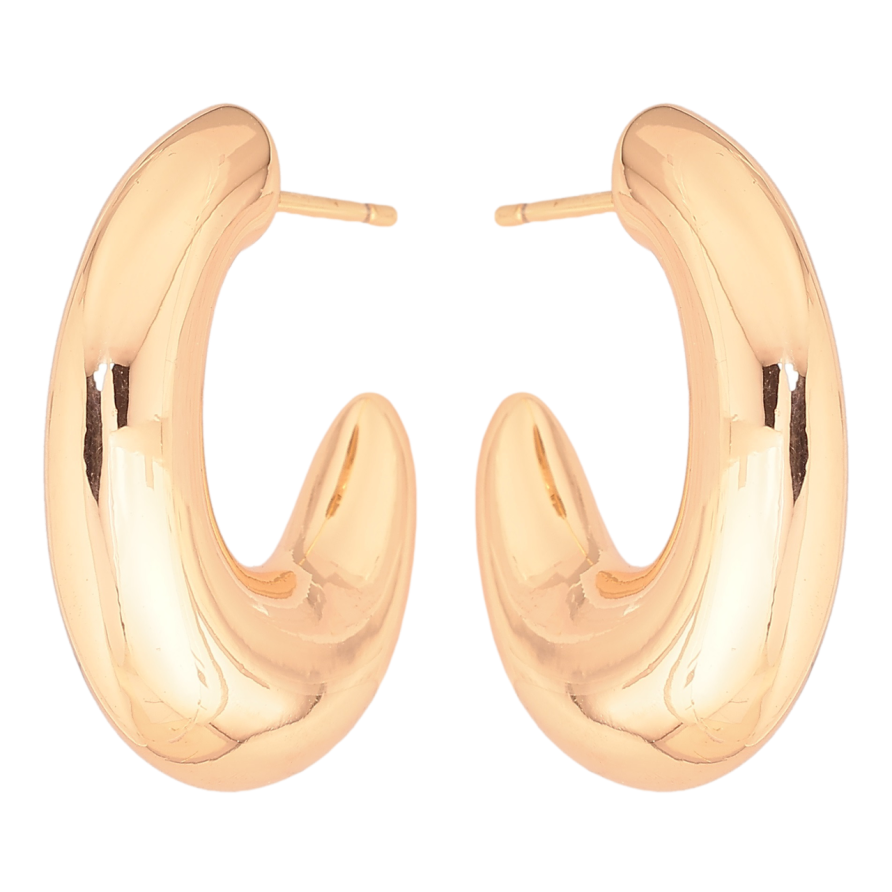 Серьги Xuping Позолота 18K пусеты Объемные дуги фото №1