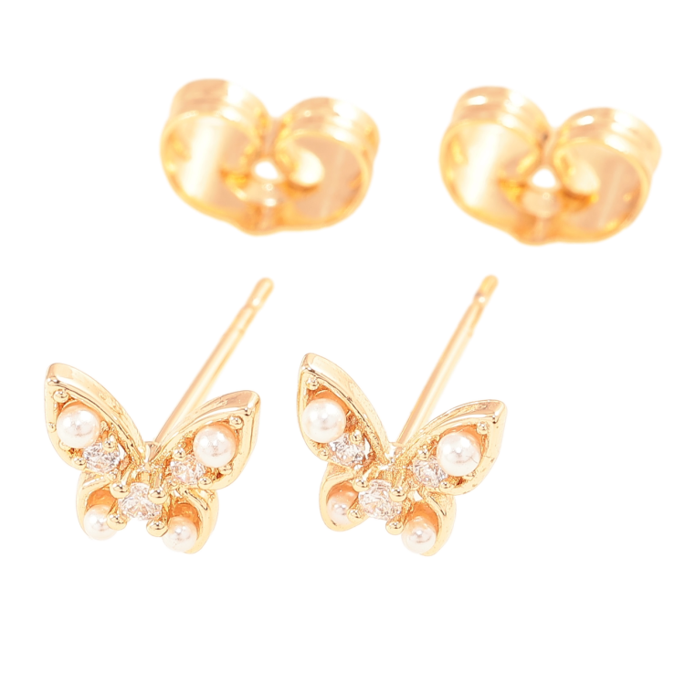 Серьги Xuping Позолота 18K пусеты Бабочки фото №22