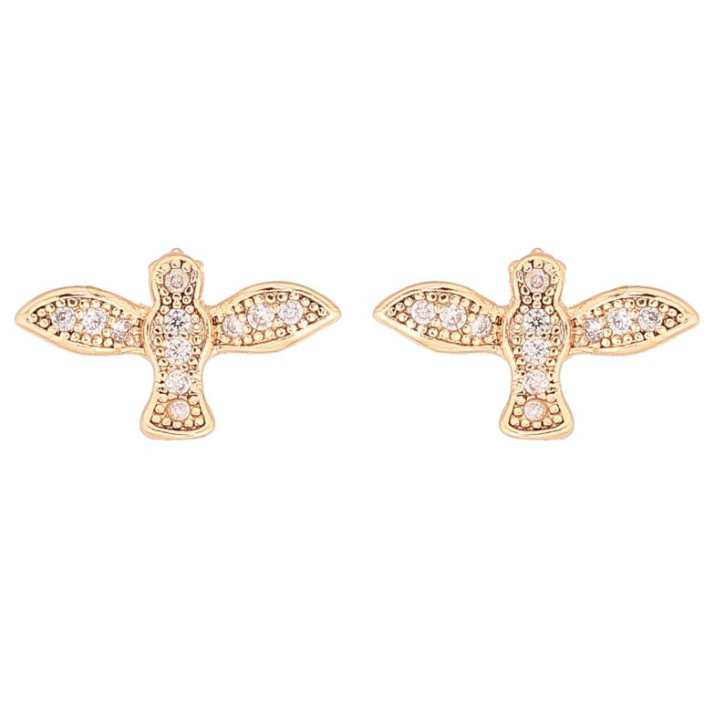 Сережки Xuping Позолота 18K пусети «Пташки» фото №1