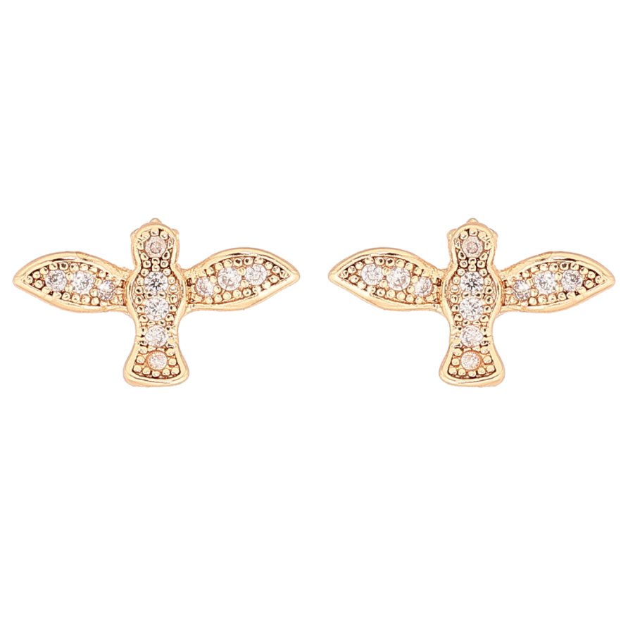 Серьги Xuping Позолота 18K пусеты Птички фото №1