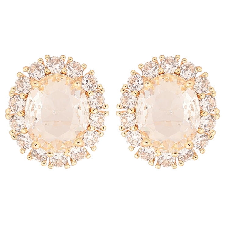 Серьги Xuping Позолота 18K пусеты Кристаллы в обрамлении циркония фото №7