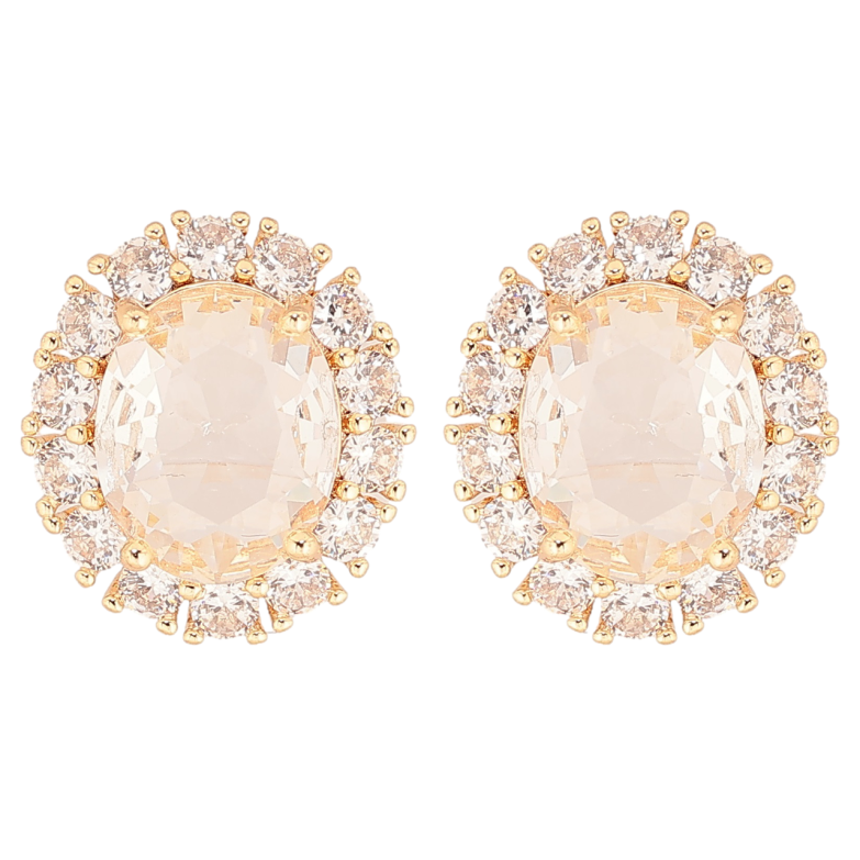 Серьги Xuping Позолота 18K пусеты Кристаллы в обрамлении циркония фото №1