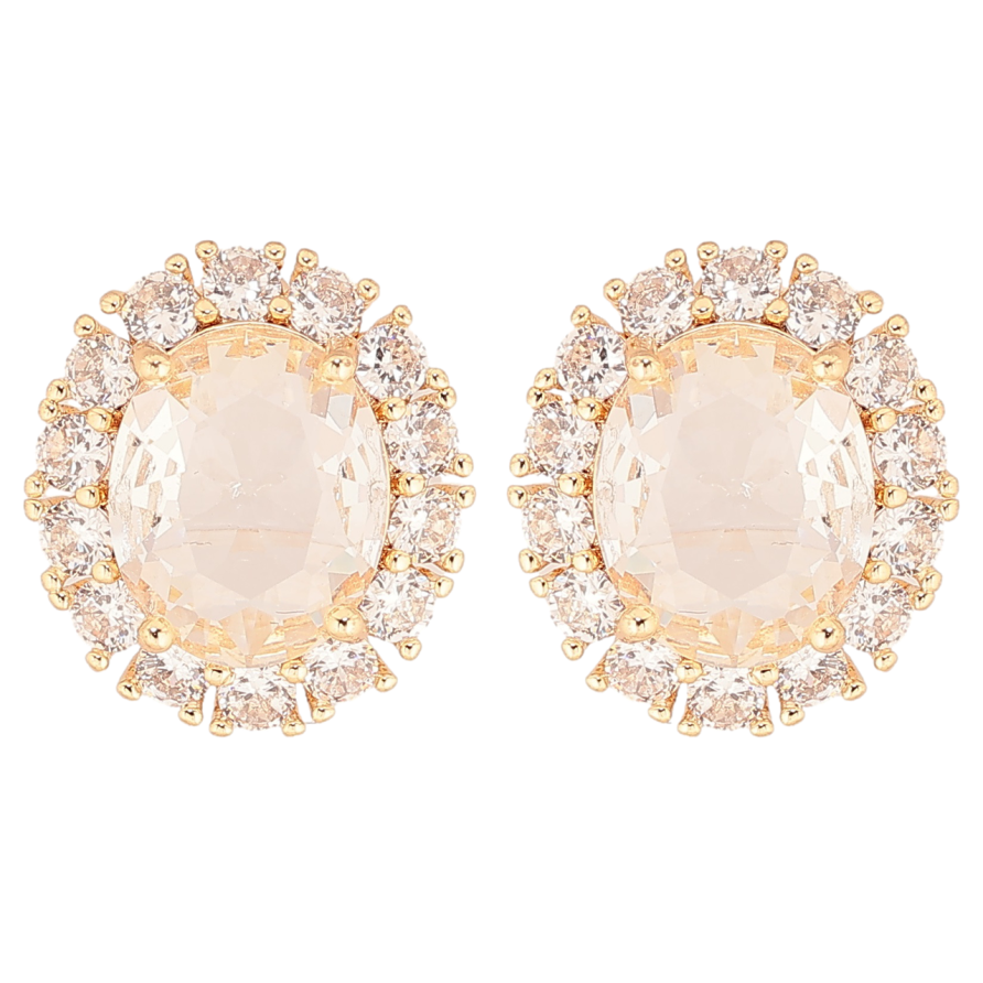 Серьги Xuping Позолота 18K пусеты Кристаллы в обрамлении циркония фото №1