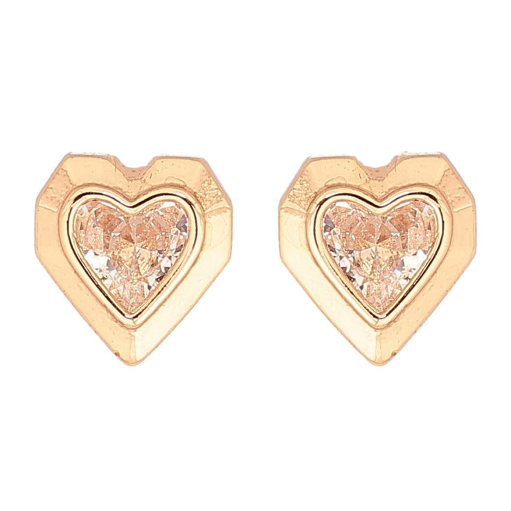 Серьги Xuping Позолота 18K пусеты Сердечки с кристаллами фото №15