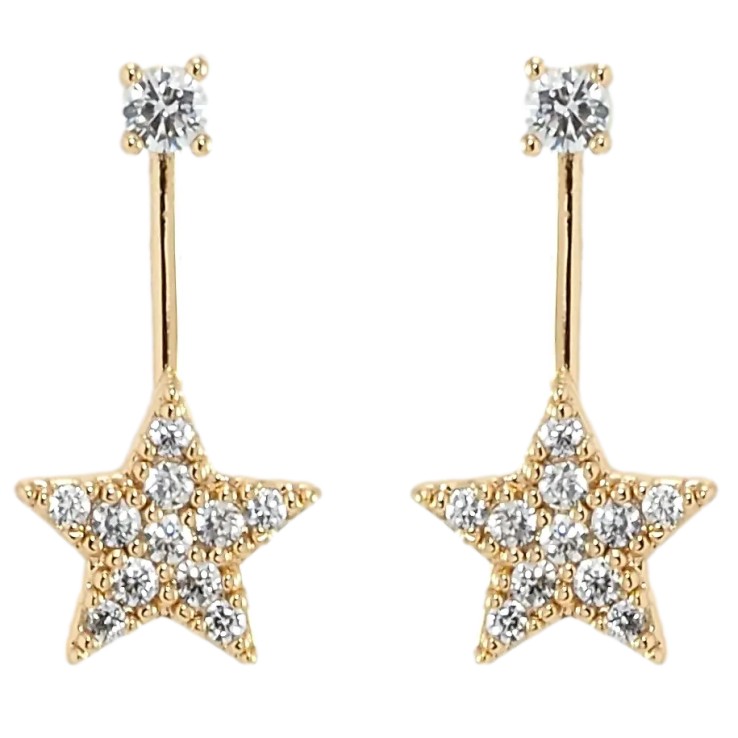 Серьги Xuping Позолота 18K пусеты Звёздочки фото №14