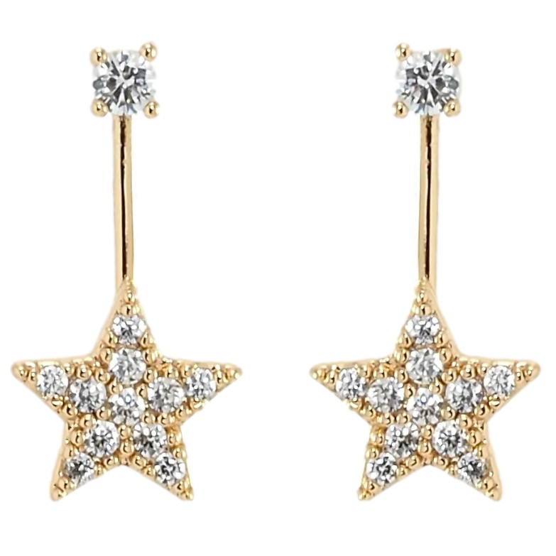 Серьги Xuping Позолота 18K пусеты Звёздочки фото №1
