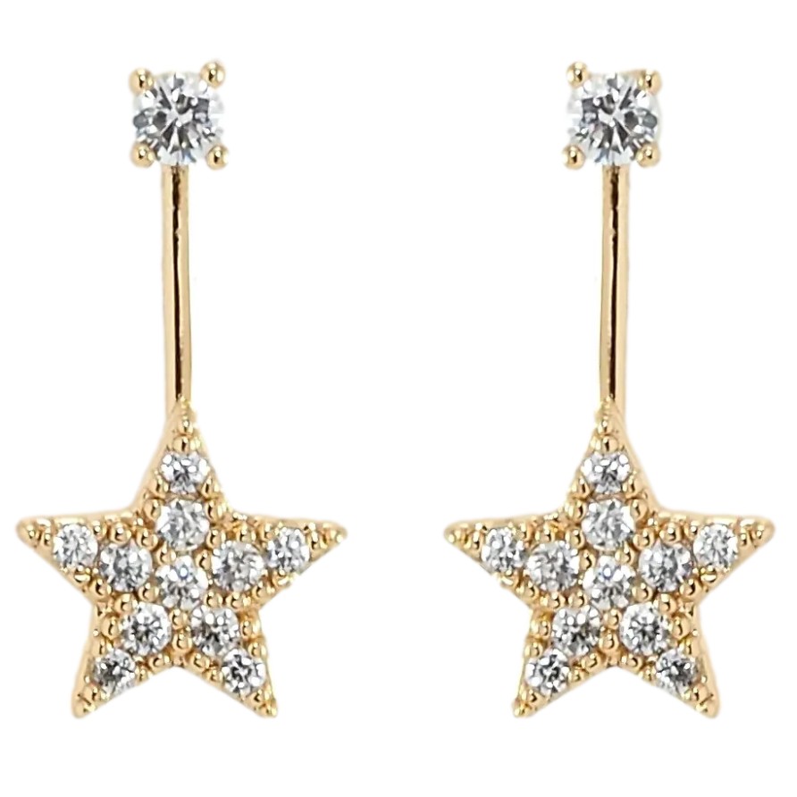Серьги Xuping Позолота 18K пусеты Звёздочки фото №1
