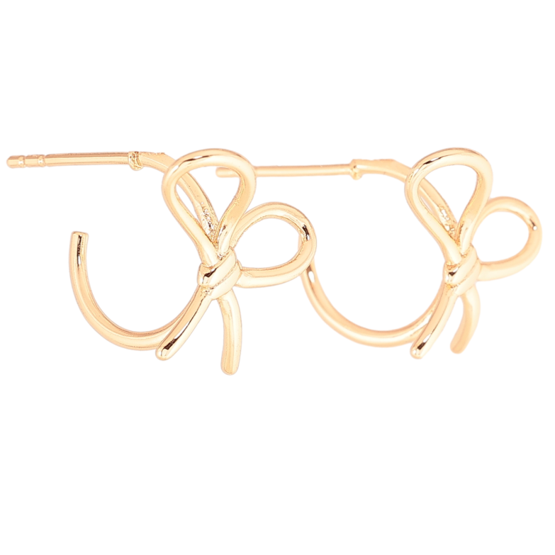 Серьги Xuping Позолота 18K пусеты Банты на одну сторону фото №1 Серьги Xuping Позолота 18K пусеты Банты на одну сторону фото №1