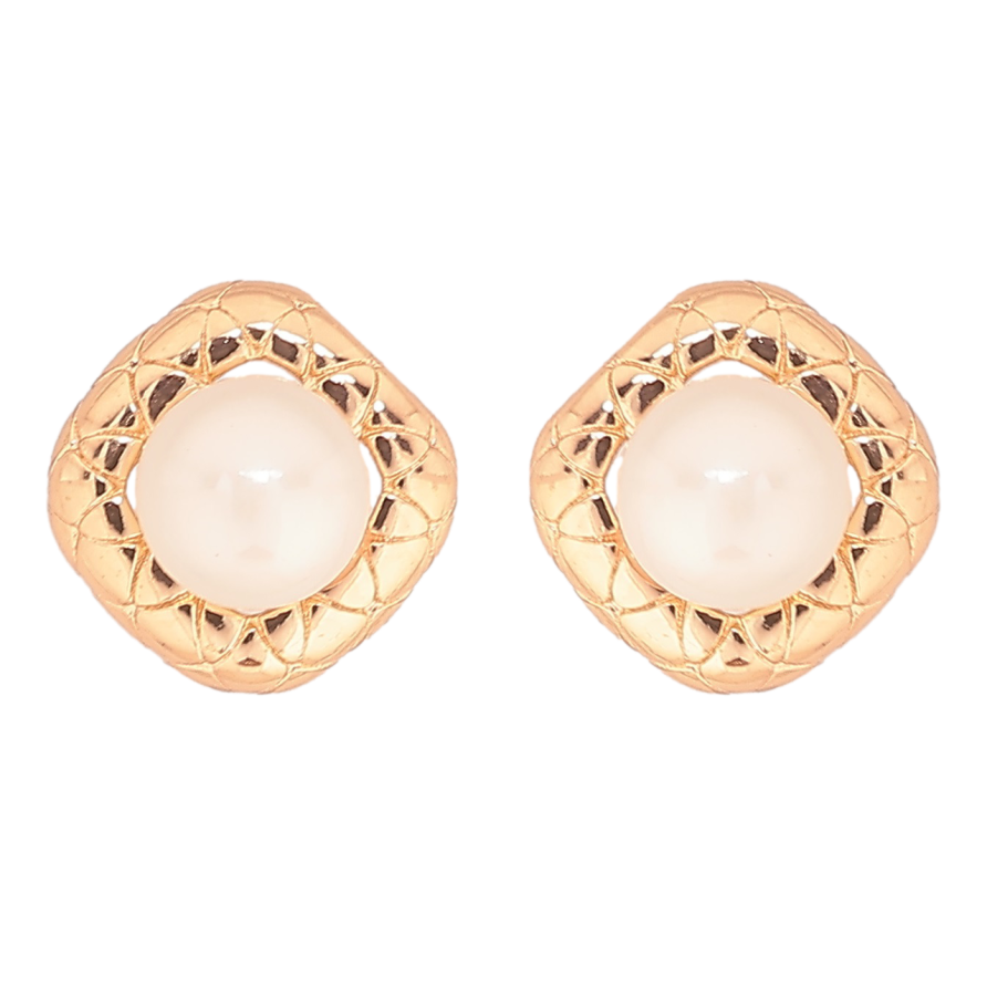 Сережки Xuping Позолота 18K пусети «Ромби з перлинами» фото №1