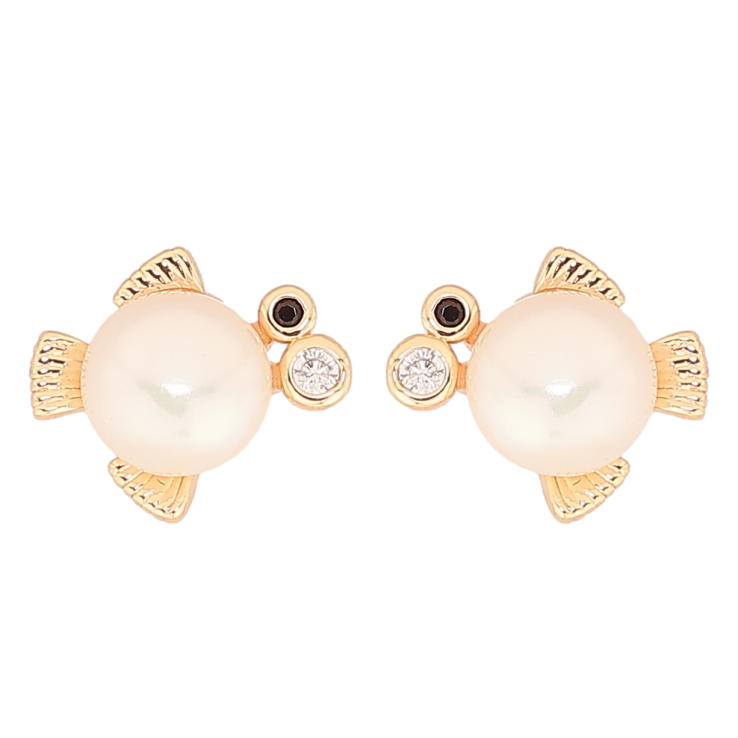 Серьги Xuping Позолота 18K пусеты Жемчужные рыбки фото №17