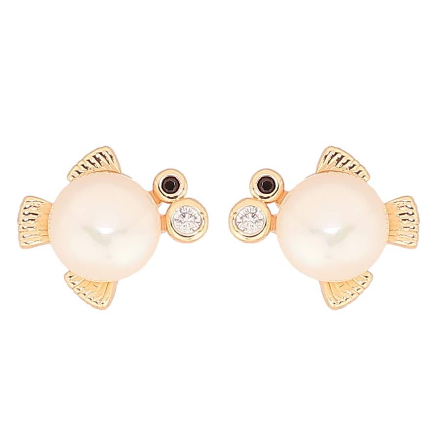 Серьги Xuping Позолота 18K пусеты Жемчужные рыбки фото №1