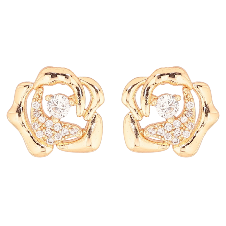 Сережки Xuping Позолота 18K пусети «Квіточки з цирконієм» фото №19